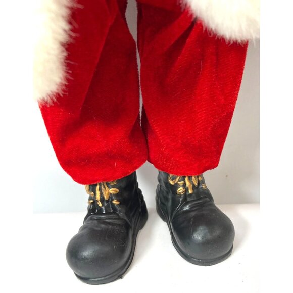 Vintage Porclain Santa Claus Figurine With Teddy Bear & Greenery - Picture 5 of 6